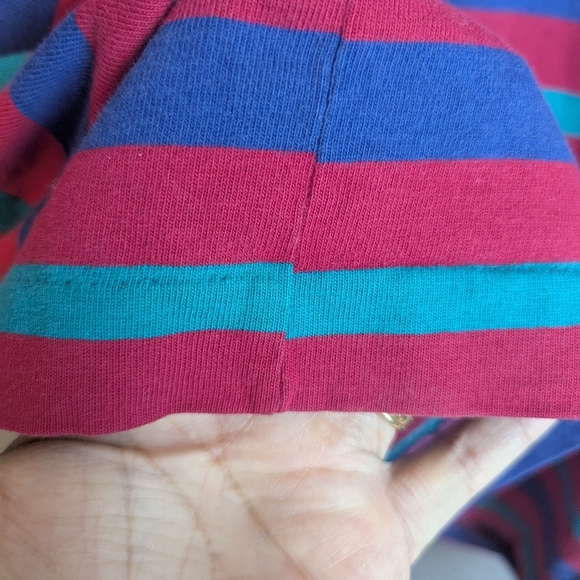 Lands' End Large Vintage Striped T-shirt Short Sleeve Pocket - Picture 9 of 13